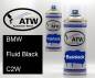 Preview: BMW, Fluid Black, C2W: 400ml Sprühdose + 400ml Klarlack - Set, von ATW Autoteile West.